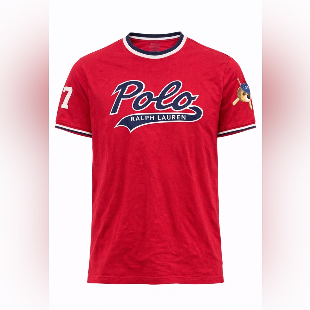 Polo Ralph Lauren Red Logo Tee XL Bear Patch Graphic Shirt